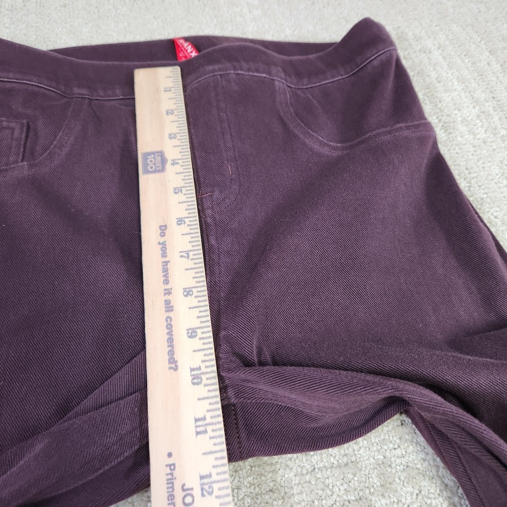 Spanx Pants Women Large Jean-ish Leggings Hi Rise Stretch Shapewear Maroon - Picture 7 of 12